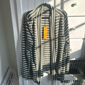 NWT Mix by 41 Hawthorn Small striped green and white cardigan.